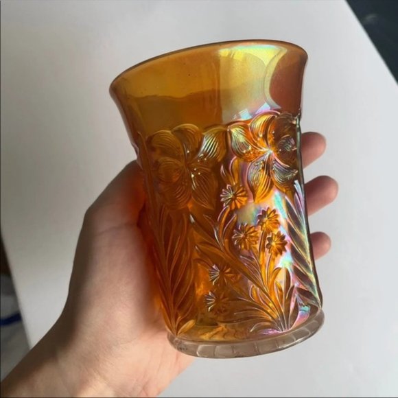 Antique Other - ⚡️SALE⚡️Antique Carnival Glass Iridescent Tumbler